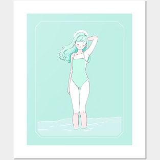 bathing in the turquoise world Posters and Art